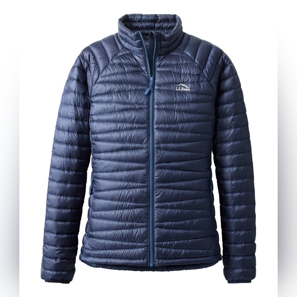 LL Bean Ultralight 850 Down Sweater Jacket Coat In Navy Night size Large Womens - Picture 2 of 8